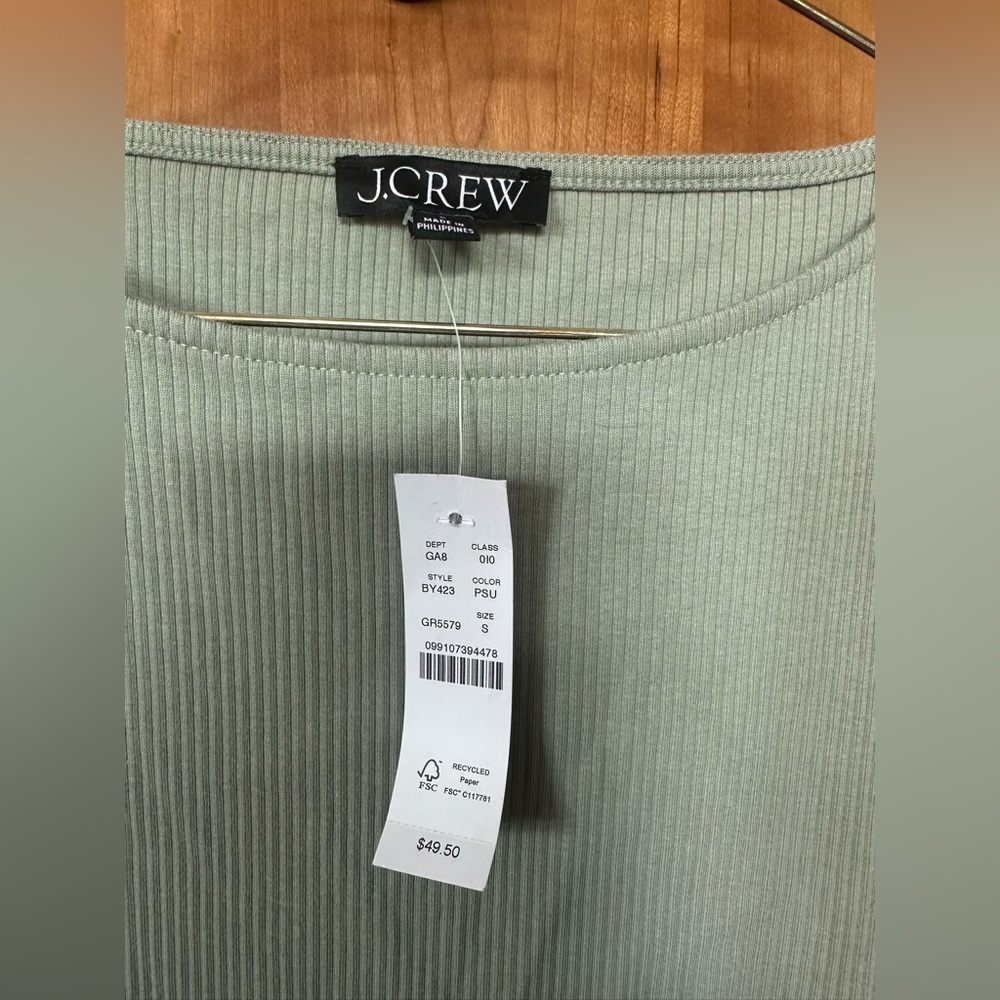 J. Crew BNWT Light Green Ruffle Sleeve Top Size Small - Picture 4 of 6